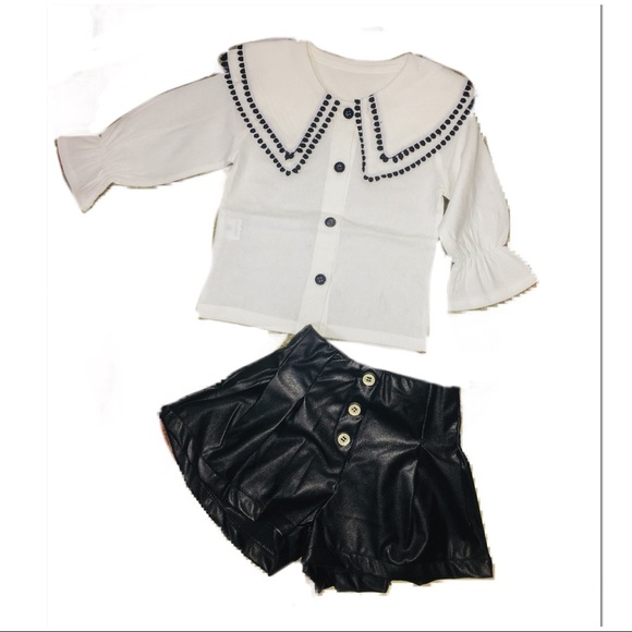 •LAST 3! Polka NOT 2PC Faux Leather Short Set• - Picture 3 of 8